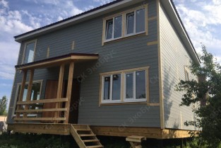 Петергоф Д-3 фото №1 построенного каркасного дома размером 9 на 9,5 м Каркасный дом 9 на 9,5 м фото. Строительство по проекту Петергоф Д-3 фото №1