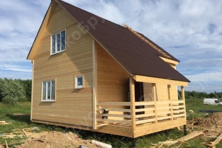 Всеволожск Д-4 фото №1 построенного каркасного дома размером 6 на 8 м Каркасный дом 6 на 8 м фото. Строительство по проекту Всеволожск Д-4 фото №1