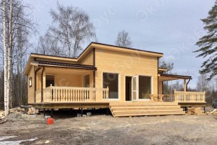 Карелия 2020 Д-4 фото №1 построенного каркасного дома размером 9 на 13 м Каркасный дом 9 на 13 м фото. Строительство по проекту Карелия 2020 Д-4 фото №1